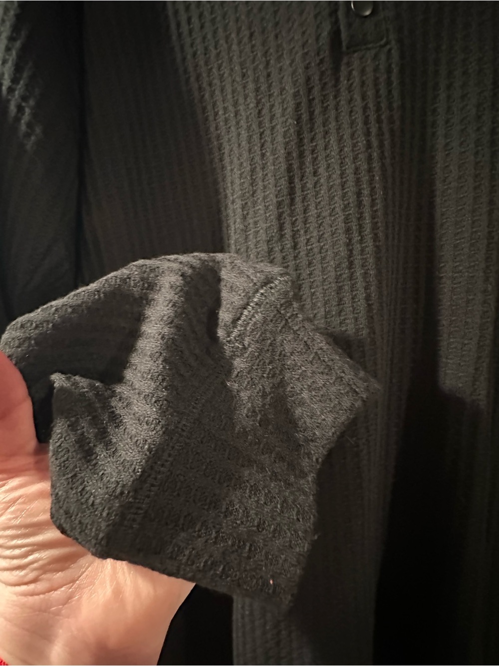torrid NWT Black Waffle Knit Hooded Henley - Picture 3 of 9